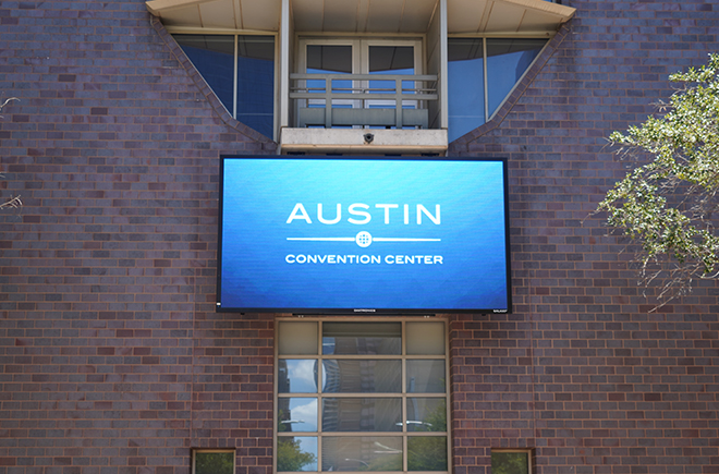 Photo of large outdoor marquee on Trinity Street